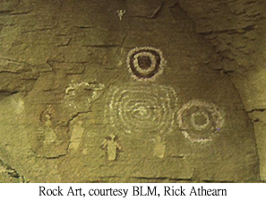 Photo of Rock Art at Canyon Pintado, courtesy BLM, by Rick Athearn.